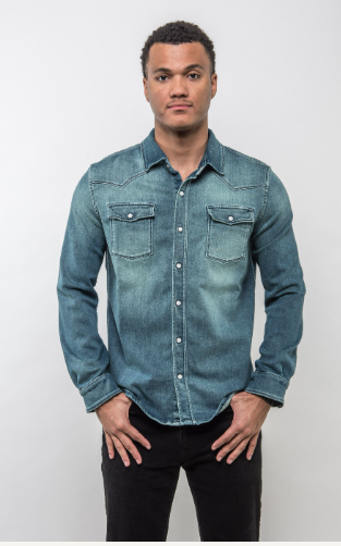 Roper Western Snap Shirt/Shacket - Seafoam