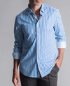 The Go Big Stripe Shirt- Royal Blue