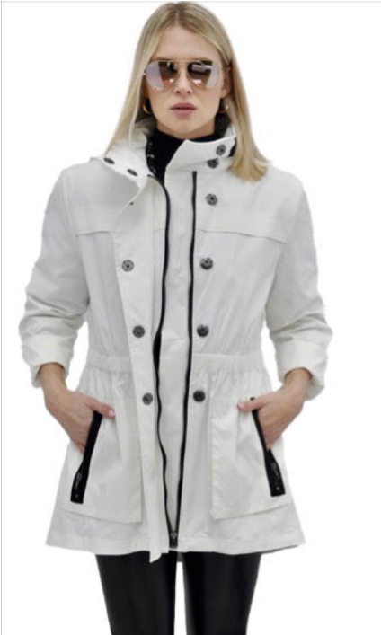 Anna Jacket- Antique White w/ Black Trim