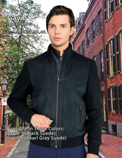 Gavin Black Suede Jacket ENZO