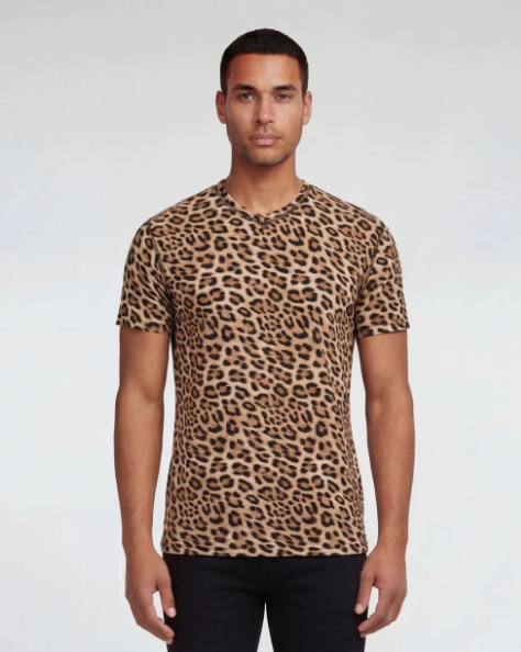 Victor Leopard Brown Wool Tee