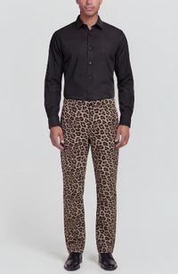 Charles Leopard Brown Tailored Pants