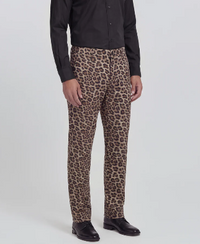 Charles Leopard Brown Tailored Pants