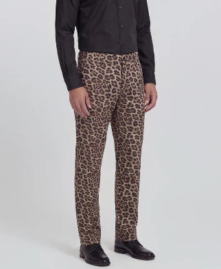 Charles Leopard Brown Tailored Pants