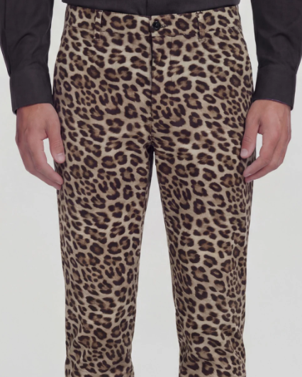 Charles Leopard Brown Tailored Pants