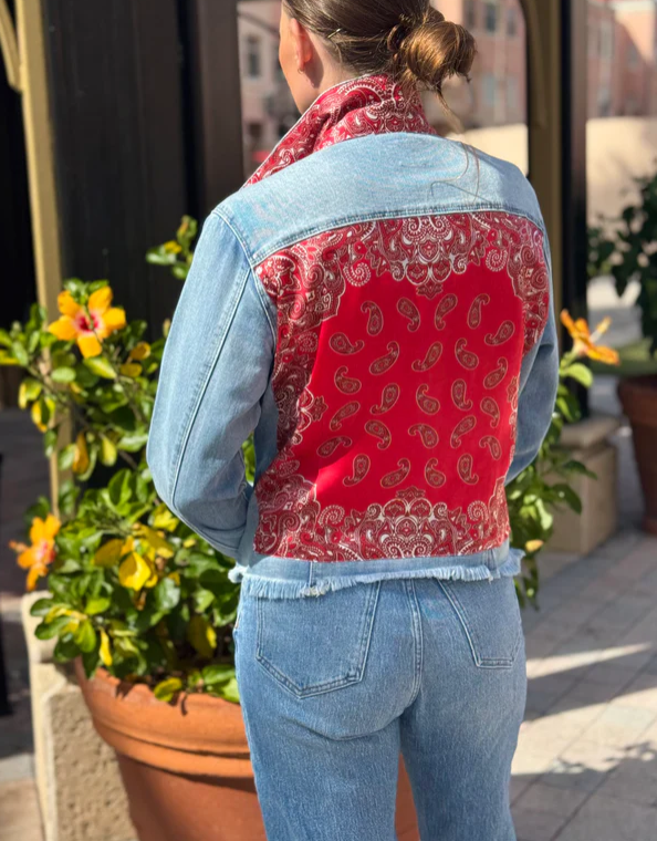 The Light Denim Jacket / Western Paisley Red