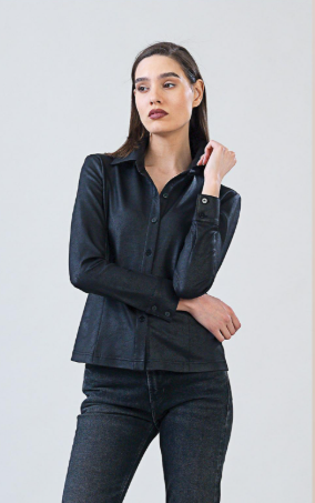 Liquid Leather™ Blouse - Black
