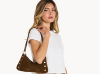 Kyle Purse - Cinnamon Suede/Antique Gold