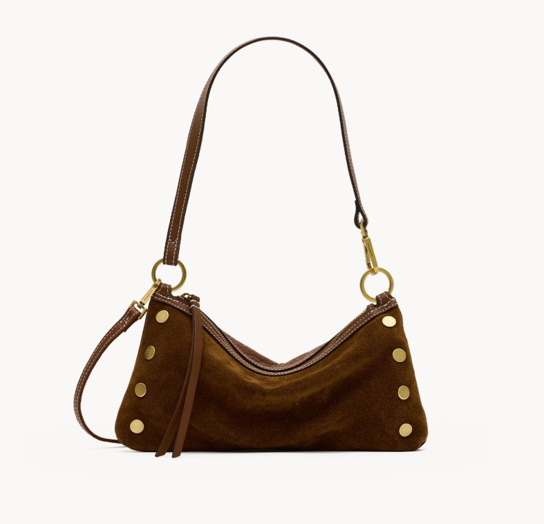Kyle Purse - Cinnamon Suede/Antique Gold