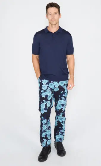 Jack Serious Floral Pant - Navy Lords of Harlech