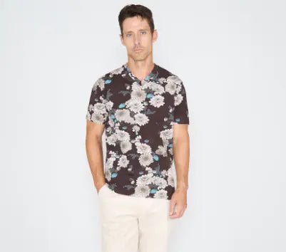 Maze Serious Floral V-Neck - Black Lords of Harlech