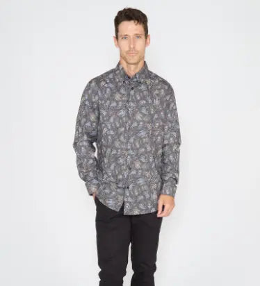 Morris Madrid Paisley Sport Shirt - Smoke Lords of Harlech