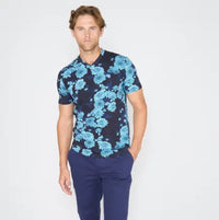 Maze Serious Floral V-Neck - Navy Lords of Harlech