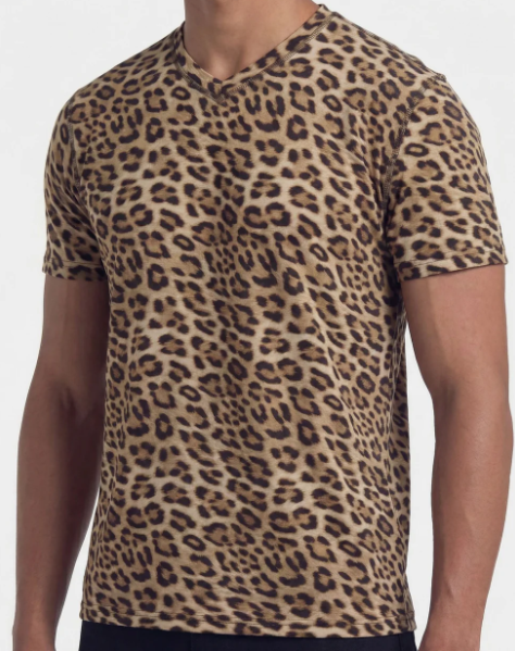 Victor Leopard Brown Wool Tee