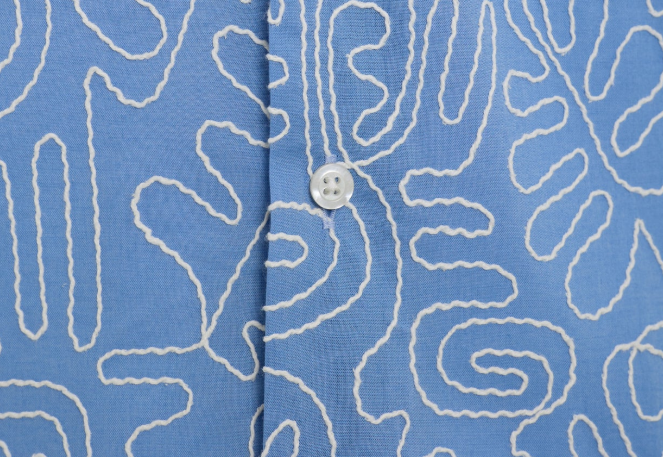 Sky Geo Embroidered Shirt