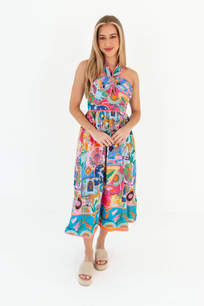 The Sloane Ric Rac Cross Midi Dress J. Marie