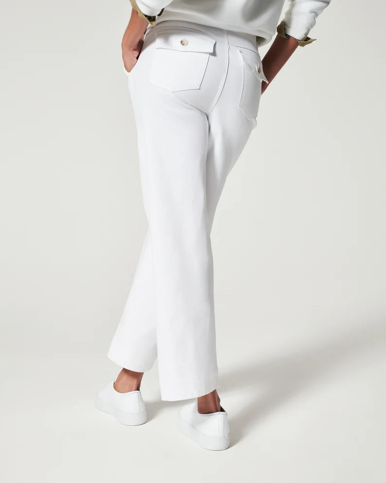 SPANX - Stretch Twill Cropped Wide Leg - Bright White – KJ Clothier