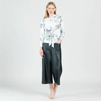 Liquid Leather™ - Sheen Front Pocket Gaucho Pant - Black