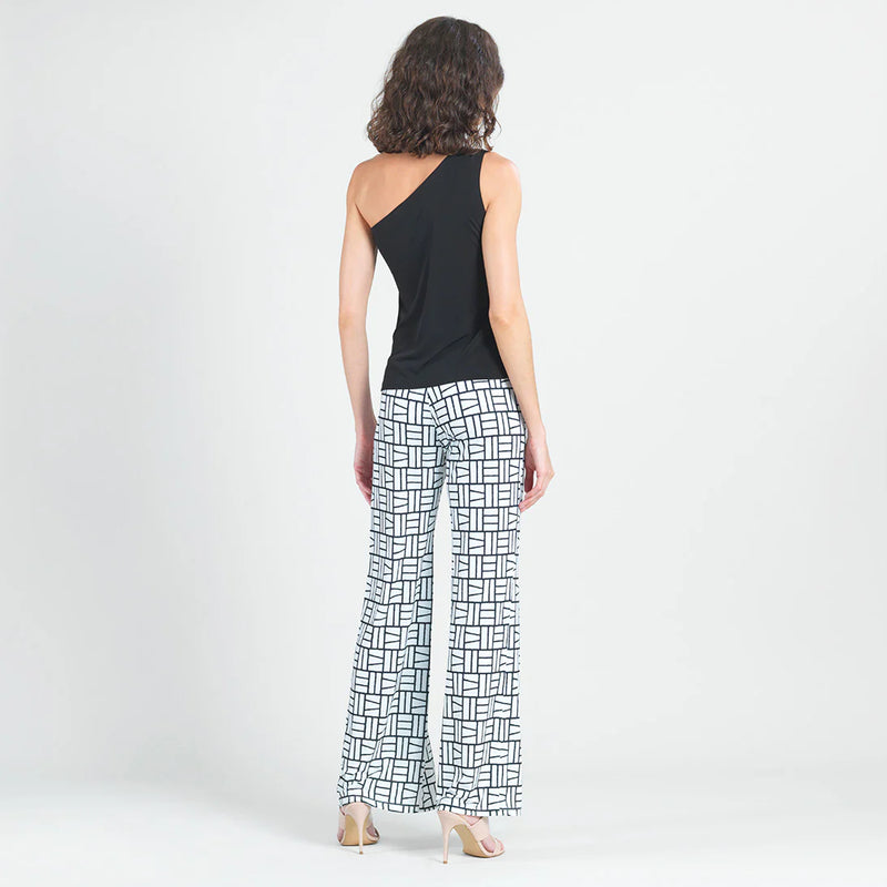 Kick Front High Slit Pant - Geo Rectangle