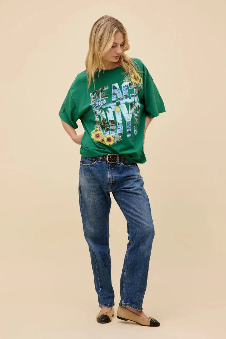 Daydreamer LA tropical band tee with ocean print