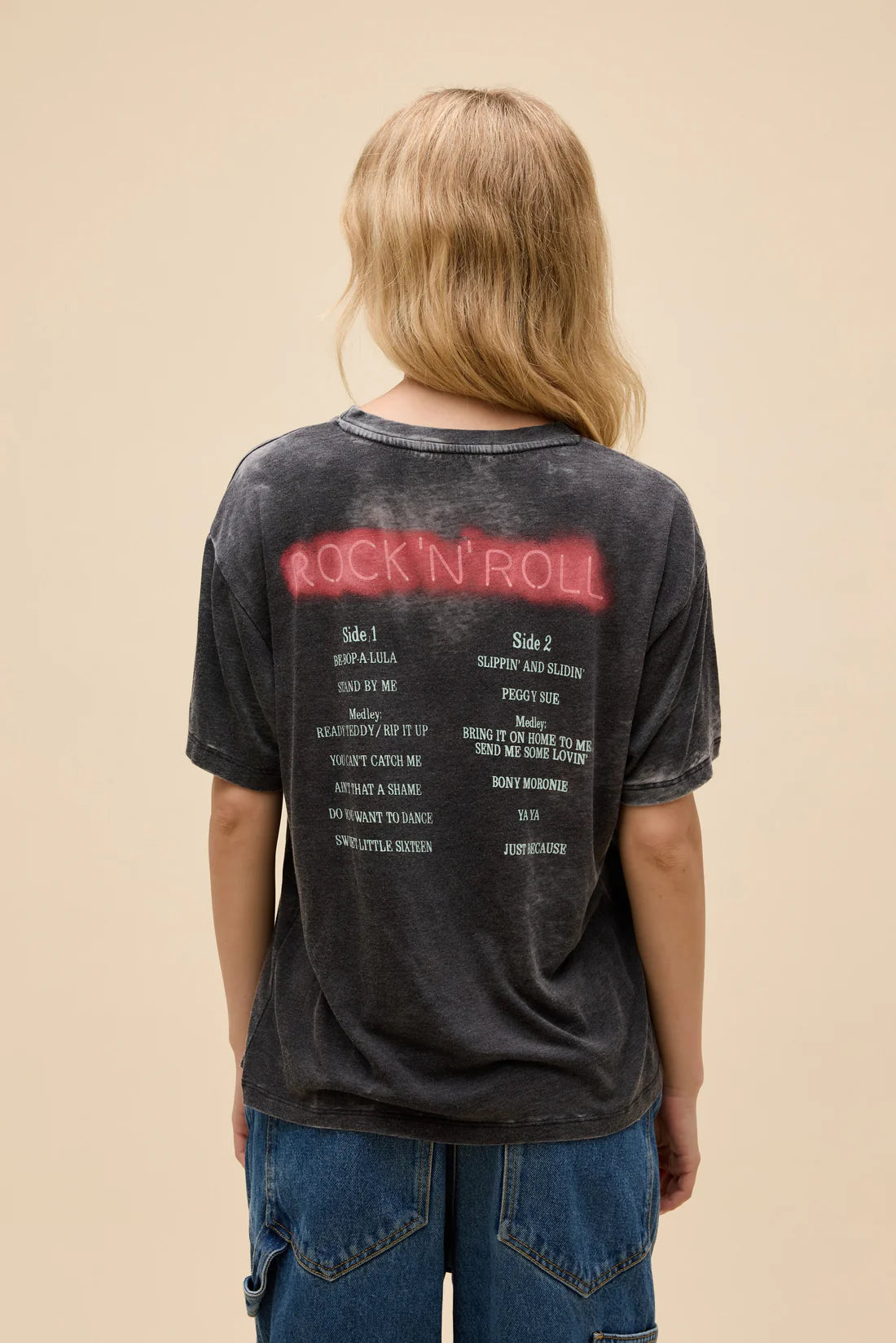 John Lennon Rock 'N' Roll Burnout Boyfriend Tee