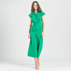 Drape Neck Loop Front Top - Emerald