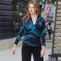 Draped Pleat Top - Floral Eclipse Clara Sun Woo
