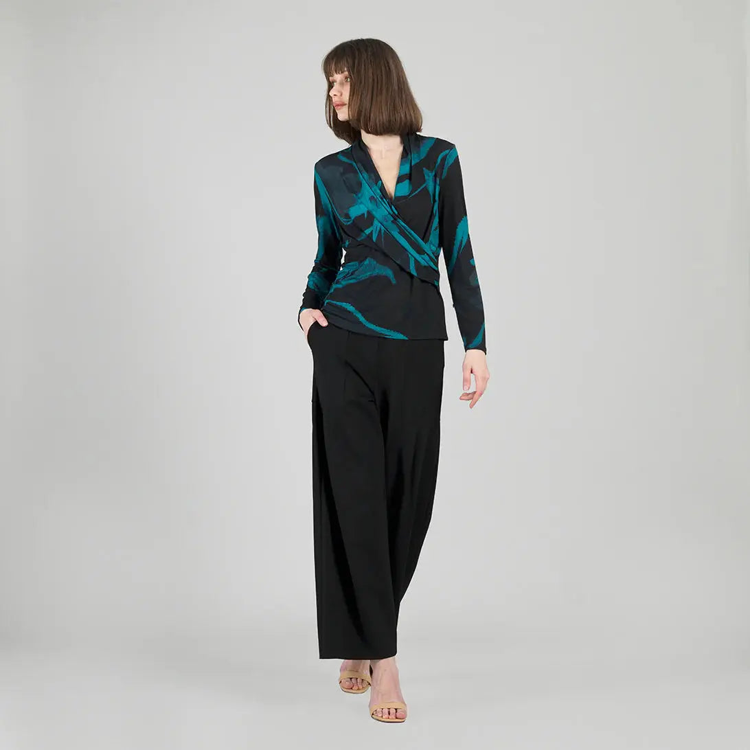 Sleeveless V-Neck Center Front Tie Top - Abstract Prism Clara Sun Woo