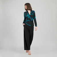 Sleeveless V-Neck Center Front Tie Top - Abstract Prism Clara Sun Woo