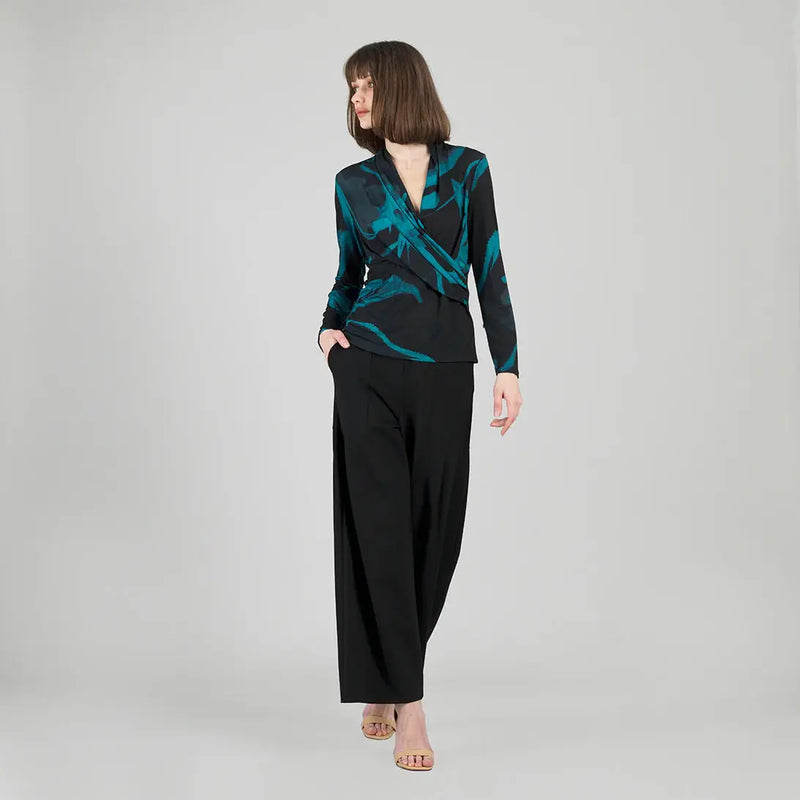 Sleeveless V-Neck Center Front Tie Top - Abstract Prism Clara Sun Woo