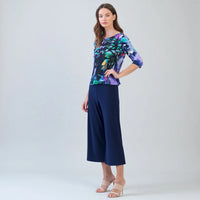 Scoop  Neck Half Sleeve Top - Floral Dream