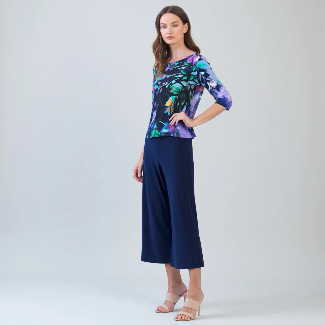 Scoop  Neck Half Sleeve Top - Floral Dream