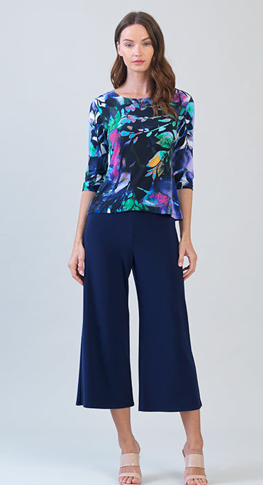 Scoop  Neck Half Sleeve Top - Floral Dream