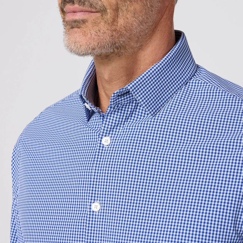 Leeward Dress shirt - Cobalt Ian Gingham Mizzen + Main