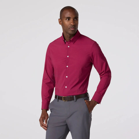 Leeward Dress shirt - Mulberry Dot Mizzen + Main