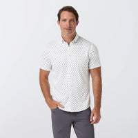 Halyard SS Dress Shirt - White Multi Tossed Triangle