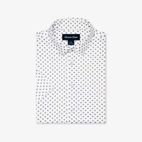 Halyard SS Dress Shirt - White Multi Tossed Triangle