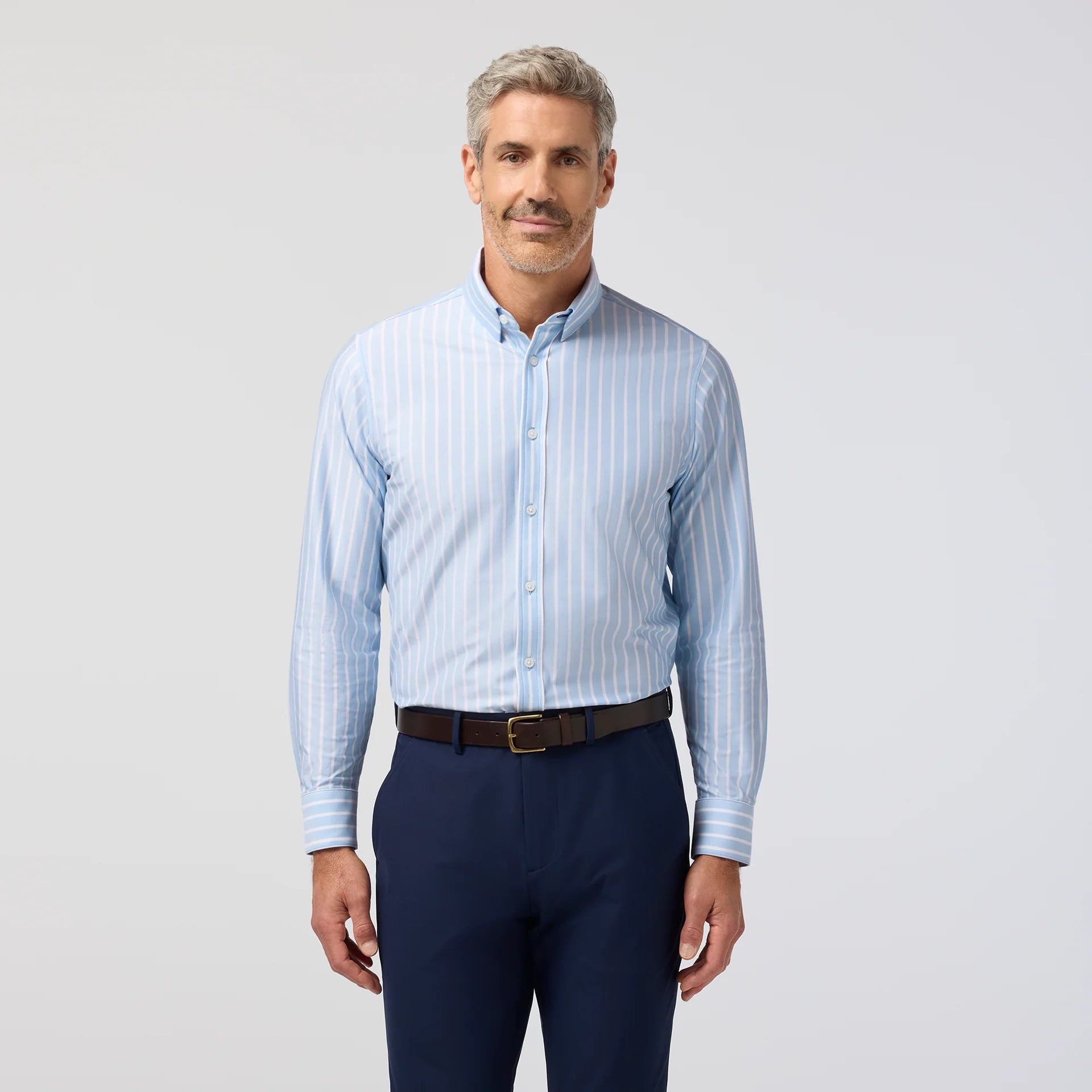 Newport Dress Shirt - Cloud Blue Butcher Stripe