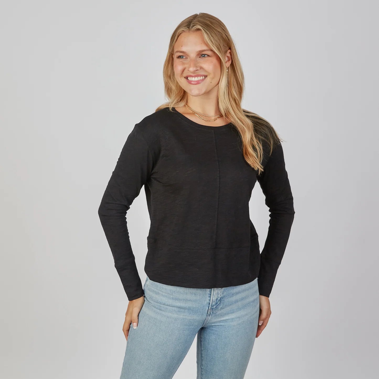 Celia Perfect Length Tee in Black