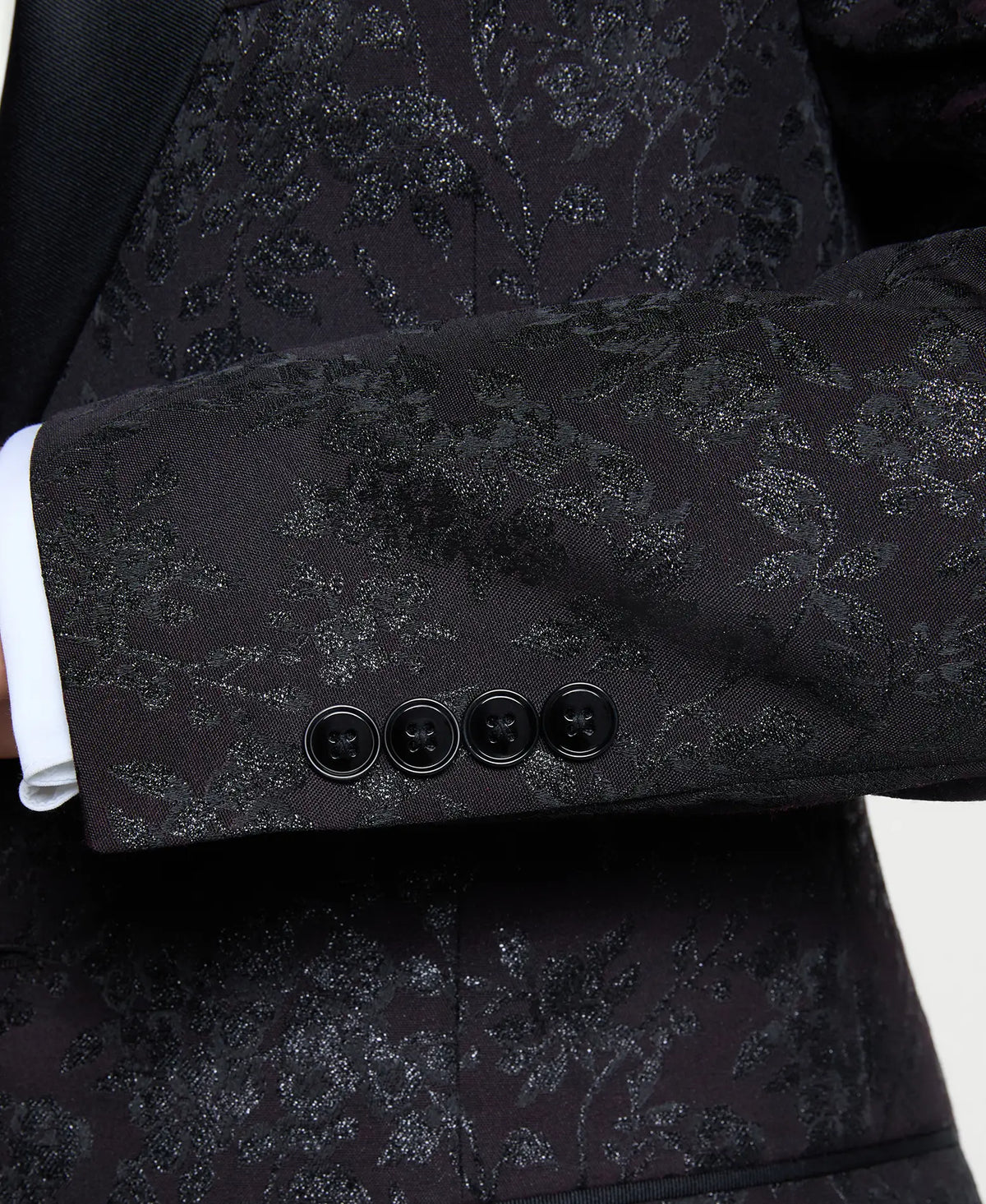 Midnight Floral Brocade Tuxedo Jacket