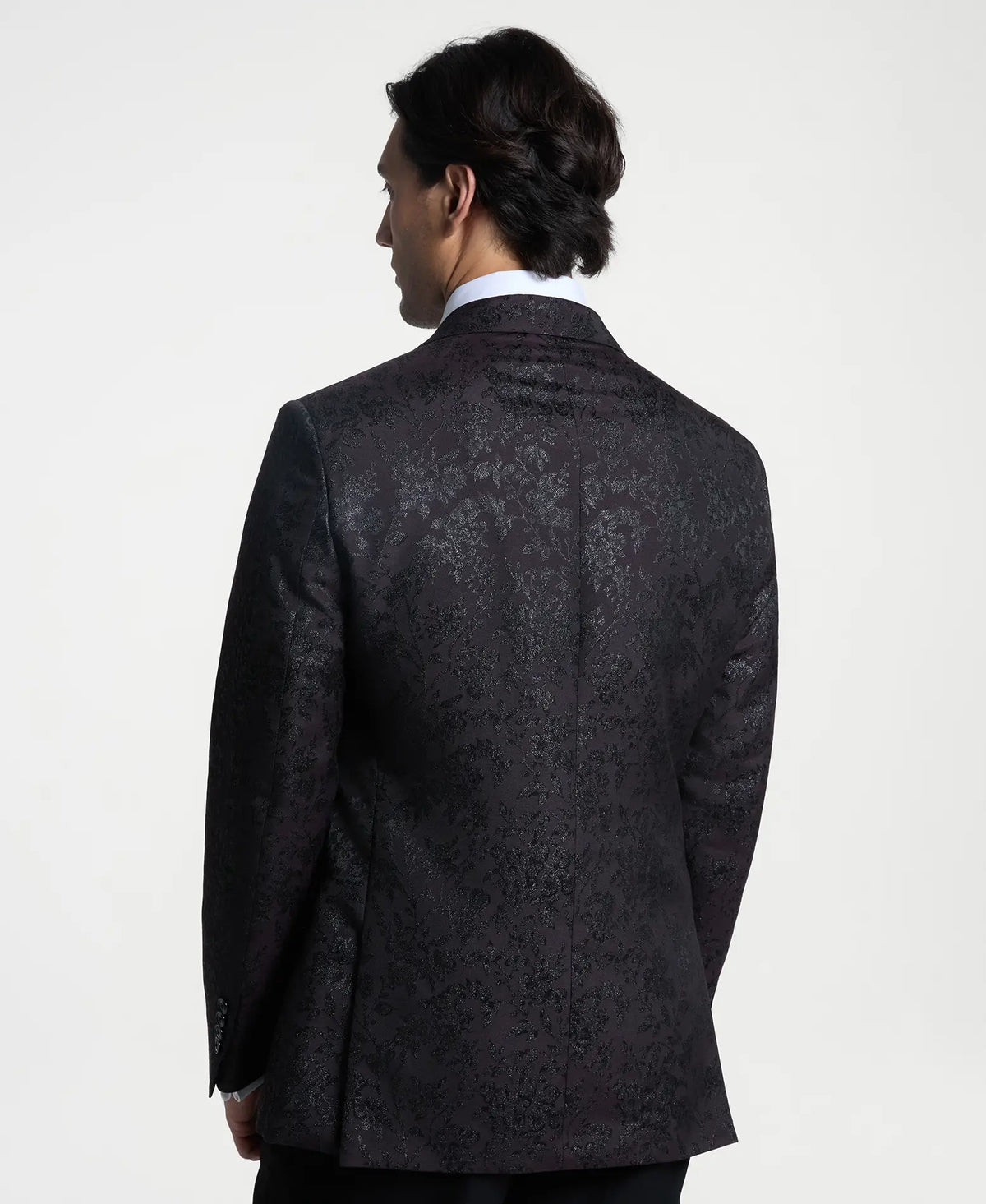 Midnight Floral Brocade Tuxedo Jacket