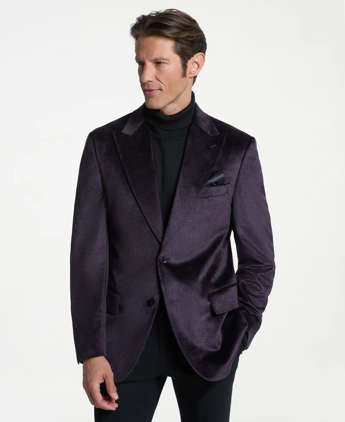 Plum Velvet Tuxedo Jacket