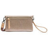 Emery Uptown Crossbody – Champagne Glitter Bag with Wristlet Strap Consuela
