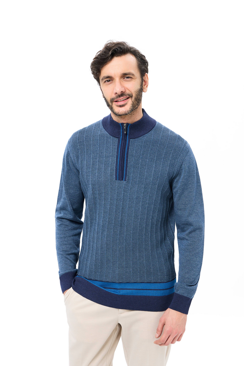 Mélange Indigo Knit Sweater Clothier to The King