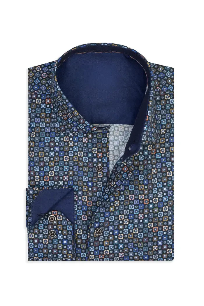 Midnight Mosaic Print Shirt Clothier to The King