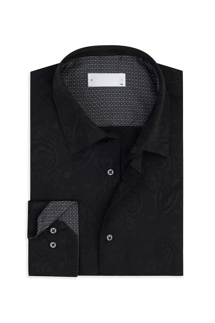 Tonal Paisley Jacquard Shirt Clothier to The King