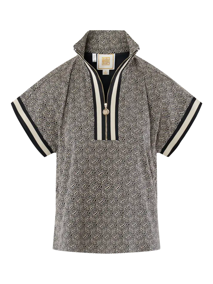 Poppy Pullover - Black Tonal Monogram EMILY McCARTHY