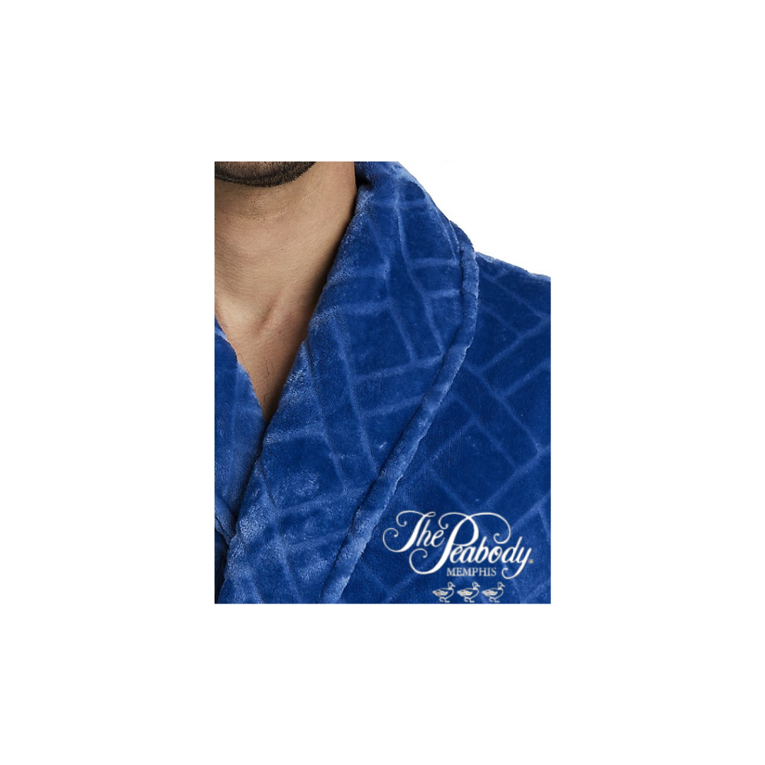 The Peabody Hotel Fleece Robe - Denim Blue Lansky Bros.