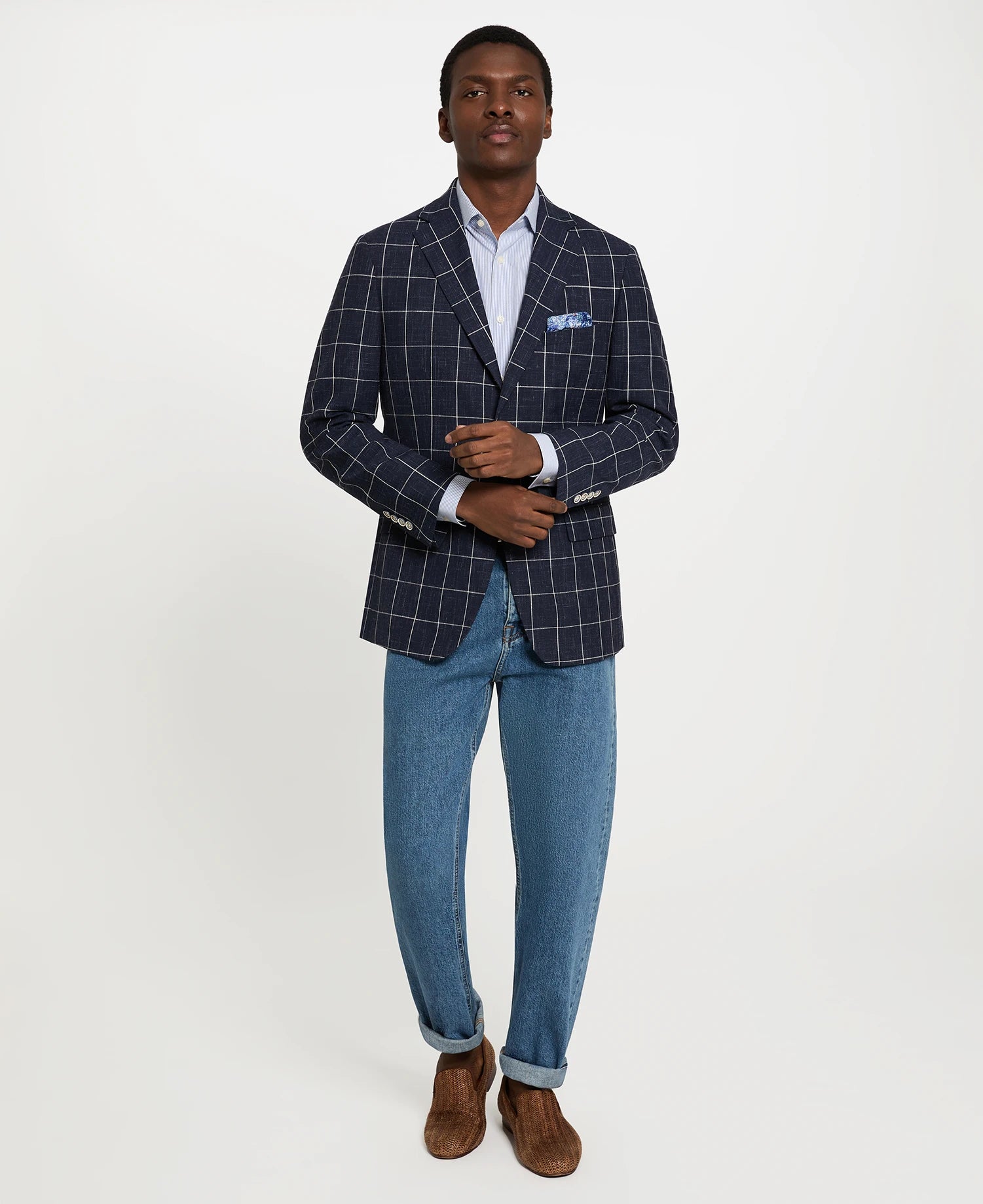 Navy Window Pane Sport Coat