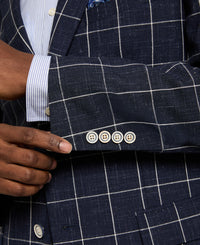 Navy Window Pane Sport Coat